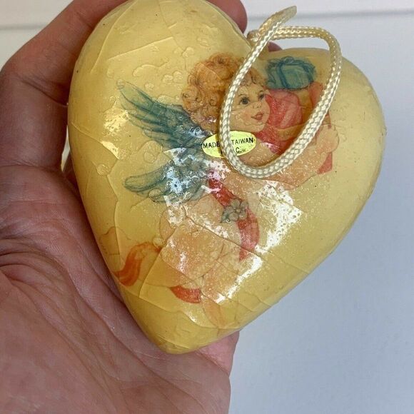 Vintage 2 Paper Mache Angel Christmas Ornaments